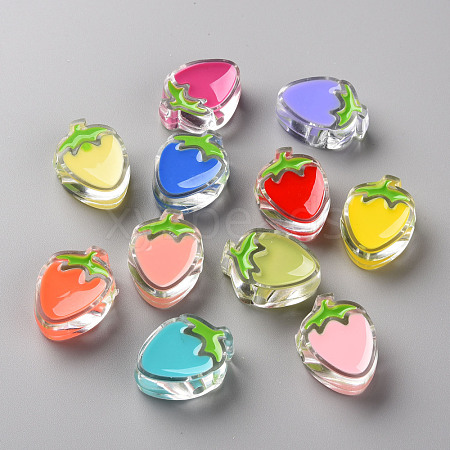 Transparent Enamel Acrylic Beads X-TACR-S155-003-1