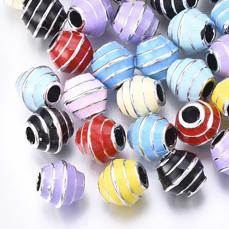 UV Plating Acrylic European Beads OACR-T005-34-1