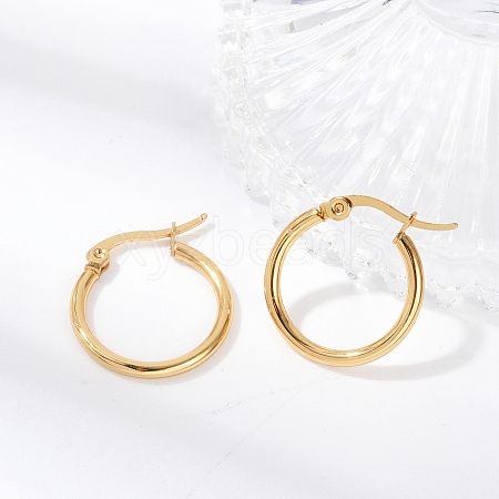 PVD Vacuum Plating 201 Stainless Steel Hoop Earrings with 304 Stainless Steel Pins for Women EJEW-D279-12G-05-1