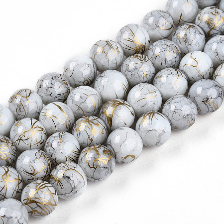 Baking Paint Glass Beads Strands DGLA-N003-10mm-B01-1