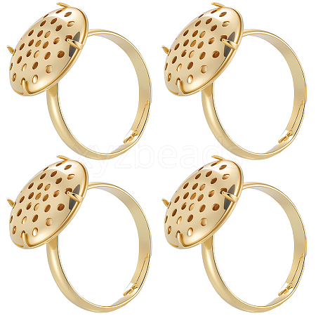 Brass Adjustable Ring Findings KK-BBC0018-54C-1