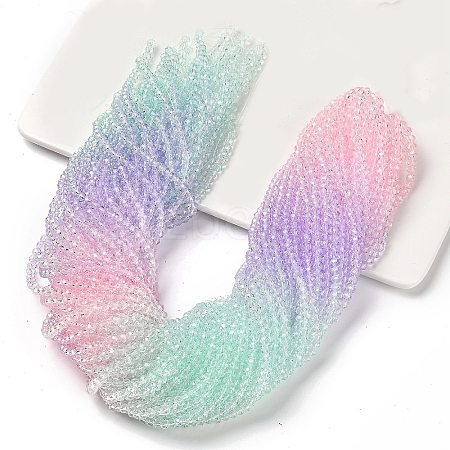 Transparent Painted Glass Beads Strands X-DGLA-A034-T3mm-A23-1