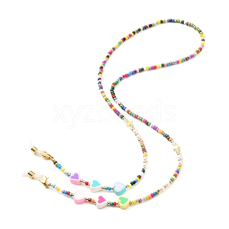 Glass Seed Beads Eyeglasses Chains AJEW-EH00383-01-1