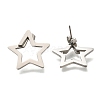 304 Stainless Steel Hollow Star Stud Earrings EJEW-C118-06C-1