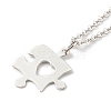 Tarnish Resistant 304 Stainless Steel Puzzle Piece Pendant Necklaces Sets NJEW-JN03516-02-4