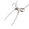 304 Stainless Steel Flat Snake Chain Bowknot Pendant Necklaces for Women NJEW-Z050-01P-02-2