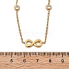 304 Stainless Steel Clear Cubic Zirconia Infinity Link Chain Necklaces for Women NJEW-C069-01G-5