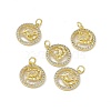 Real 18K Gold Plated Brass Micro Pave Clear Cubic Zirconia Pendants KK-E068-VB409-11-4