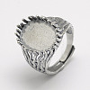 Adjustable Thailand 925 Sterling Silver Finger Ring Components STER-P033-30AS-2