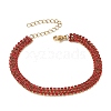 304 Stainless Steel Rhinestone Cup Chain Multi-strand Bracelets for Women BJEW-P376-01G-03A-1