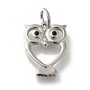 Owl Rack Plating Brass Micro Pave Cubic Zirconia Pendant KK-H485-17P-1