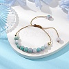 Adjustable Round Opaque Crackle Glass Braided Bead Bracelets for Women Men BJEW-JB10693-2