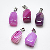 Natural Banded Agate/Striped Agate Pendants G-T122-20B-1