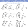 6 Styles Brass Watch Band Clasps KK-BBC0024-21S-2