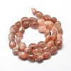 Natural Sunstone Nuggets Beads Strands G-J336-05-2