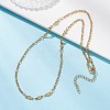 304 Stainless Steel Leaf Flower Chain Necklaces for Women NJEW-JN05589-1
