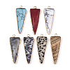 Natural Gemstone Pointed Pendants G-N326-56-2