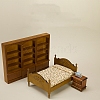 Wooden Double Bed Miniature Ornaments PW-WGA2EE5-01-2