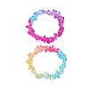 Rainbow Color Glass Chip Beaded Stretch Kid Bracelets for Girls BJEW-JB10779-1