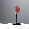 Natural Strawberry Quartz Irregularity with Metal Home Decoration Ornament PW-WG598C7-03-1