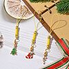 Christmas Theme Polyester with Alloy Enamel Mobile Straps HJEW-JM02213-2