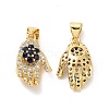 Brass Micro Pave Cubic Zirconia Pendants ZIRC-F134-30G-02-2