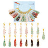 15Pcs Teardrop Mixed Natural Gemstone Charm Locking Stitch Markers HJEW-AB00650-1