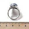 Natural Blue Spot Jasper Adjustable Rings G-P560-03AS-18-5