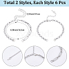 12Pcs 2 Styles 304 Stainless Steel Chain Bracelet Making AJEW-BM00003-2