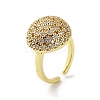 Brass with Cubic Zirconia Open Cuff Rings for Women RJEW-A035-12G-1