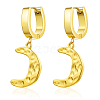 Fashionable Stainless Steel Moon Hoop Earrings PO0320-5