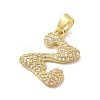 Brass Micro Pave Cubic Zirconia Pendants ZIRC-C012-01G-26-2