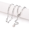 304 Stainless Steel Paperclip Chain Necklace NJEW-D045-14P-02-1