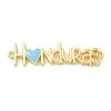 Brass Enamel Word Honduras Connector Charms KK-K293-39G-1