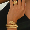 Elegant Brass Multi-layer Cuff Bangles & Rings Sets for Banquets and Parties TV3814-4