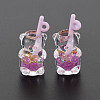 Imitation Bubble Tea/Boba Milk Tea Transparent Resin Pendants RESI-T052-04D-3