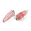 Cherry Quartz Glass Pointed Pendants G-D040-02P-3