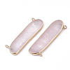 Electroplate Natural Rose Quartz Pendants G-S344-47D-2