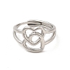 Non-Tarnish 304 Stainless Steel Double Heart Adjustable Ring for Women RJEW-P081-02P-2