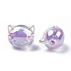 UV Plating Rainbow Iridescent Acrylic Beads OACR-H015-05A-4
