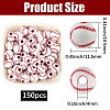 150Pcs Opaque Acrylic Round Beads MACR-PA0001-09B-2