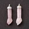 Natural Rose Quartz Pendants G-K322-01F-2