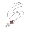 Natural Carnelian Interchangeable Holder Pendant Necklace for Women NJEW-JN04631-02-4