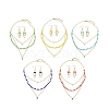 Rondelle 304 Stainless Steel & Glass Beaded Layered Necklace and Earring Set Set for Women SJEW-JS01384-1