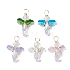 5Pcs Glass Pearl Pendants PALLOY-JF03084-1