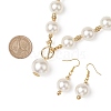 Round Acrylic Imitation Pearl Beads Necklace & Dangle Earring Sets for Women SJEW-JS01304-3