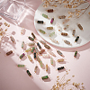 48Pcs 8 Colors Natural Mixed Gemstone Brass Wire Wrapped Column Connector Charms PALLOY-HY00042-4