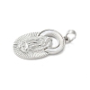 Brass Pave Natural White Shell Religion Pendants KK-S522-23P-D-2