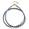 Polyester Cord Braided Necklace Makings MAK-L043-03G-17-1