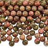  Natural Unakite Round Beads Strands G-NB0004-87B-7